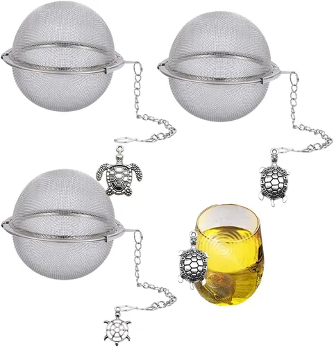 Miniatura 12 de Infusores de té para té suelto, 3 juegos de infusor de té de hojas sueltas, té más empinado, bola de acero inoxidable, filtros de filtro de té