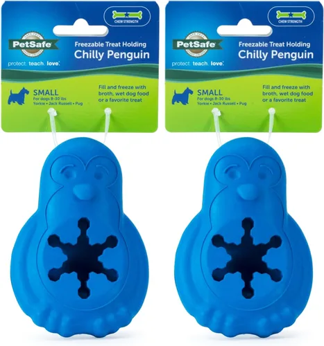 Miniatura 10 de PetSafe Juguete Congelable para Golosinas Chilly Pingüino - Duradera, Aromatizada a Vainilla, de Goma, Interactiva Congelable para Mascotas