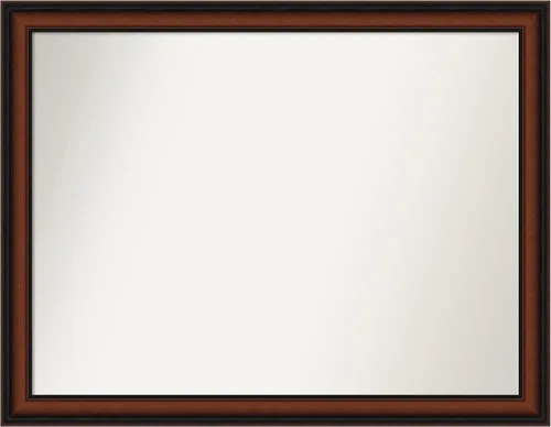 Miniatura 97 de Amanti Art Espejo de pared personalizado no biselado (24 x 27 pulgadas), marco estrecho de nogal chipre - varios tamaños personalizados - Espejo