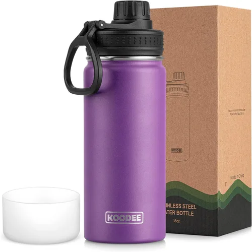 Miniatura 54 de koodee Insulated Water Bottle, 32 oz Stainless Steel Double Wall Vacuum Wide Mouth Sport Bottle with Leakproof Spout Lid (Navy)