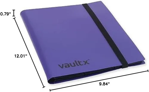 Miniatura 6 de Vault X Carpeta estándar de 9 bolsillos, con capacidad para 360 tarjetas intercambiables en 20 páginas de carga lateral (morado)