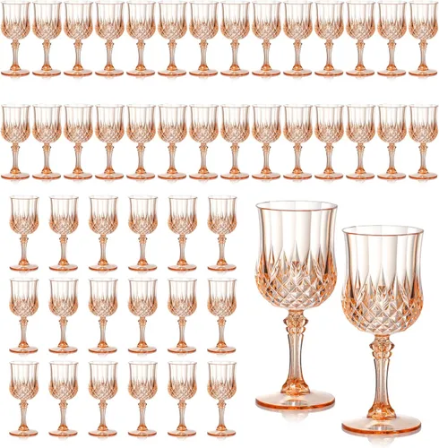 Miniatura 23 de XUWAIDSGN 48 Pcs Copas de Vino Vintage de Plástico de 7oz Vasos para Beber Vasos Irrompibles Cristalería para Bodas Copas de Agua de Cristal Goblets