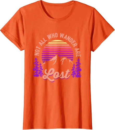 Miniatura 43 de Not All Who Wander Are Lost Vintage Mountains - Camiseta de senderismo, Negro, S