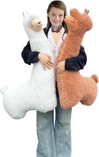 Almohada de felpa de llama, almohada de cuerpo largo de felpa de alpaca de 39 pulgadas, animal de peluche de alpaca, regalo de Navidad y cumpleaños