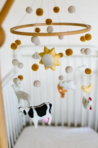 Miniatura 6 de Móvil para cuna de bebé – Móvil colgante de madera para cuna, decoración de guardería para niños y niñas, regalo perfecto de ducha