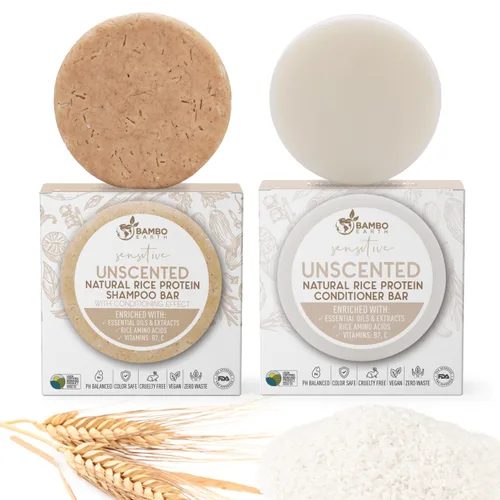 Miniatura 12 de Champú y acondicionador de agua con proteína de arroz sólido - Barras de champú y acondicionador para el cabello con todos los aceites esenciales