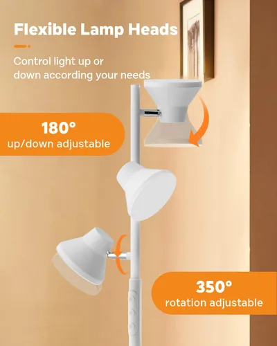 Miniatura 6 de SIBRILLE - Lámpara de pie LED, lámpara de pie moderna de 36W con control remoto y táctil, 4 temperaturas de color, lámpara de pie con 3 luces