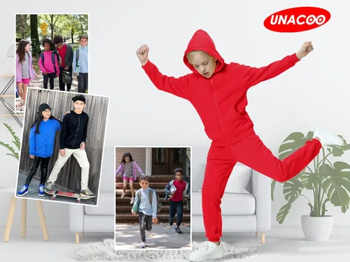 Miniatura 5 de UNACOO Sudadera con capucha y cremallera para niñas y niños pequeños con capucha y cremallera (edad 3-12 años), Multi