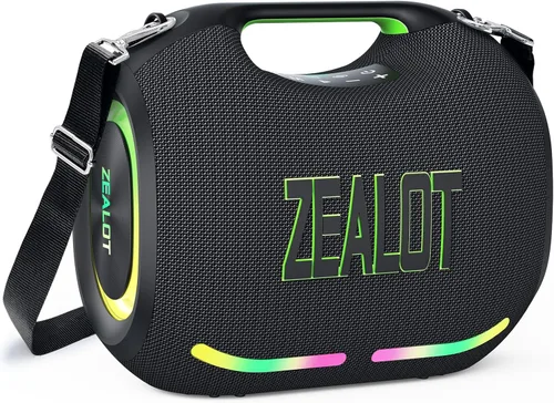 ZEALOT ZE01 - Bocina portátil Bluetooth, 120W de potente sonido estéreo con graves profundos, inalámbrica, gran bocina para fiesta, compatible con