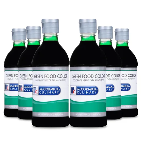 McCormick Culinary Colorante alimentario verde, 16 onzas líquidas (paquete de 6), seis botellas de 16 onzas líquidas de colorante líquido verde para