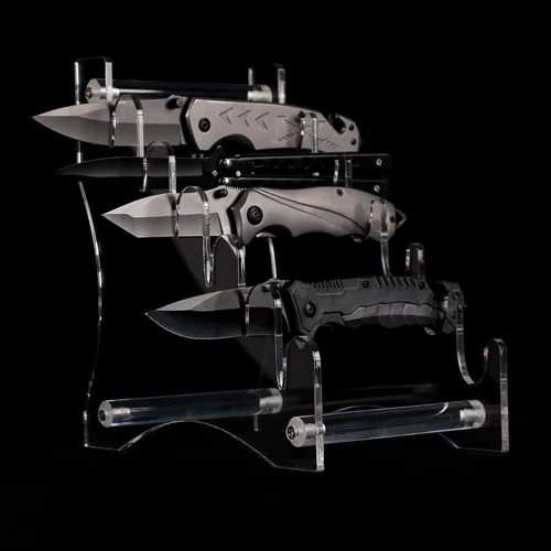 Miniatura 8 de WANLIAN Soporte de exhibición de cuchillos, soporte para cuchillos, estante de almacenamiento de cuchillos de acrílico para exhibir cuchillos Negro