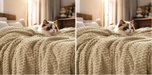 Miniatura 28 de PHF - Manta ultra suave de franela y forro polar tamaño King, manta ligera de forro polar 3D con jacquard, sin desprendimiento, sin formación