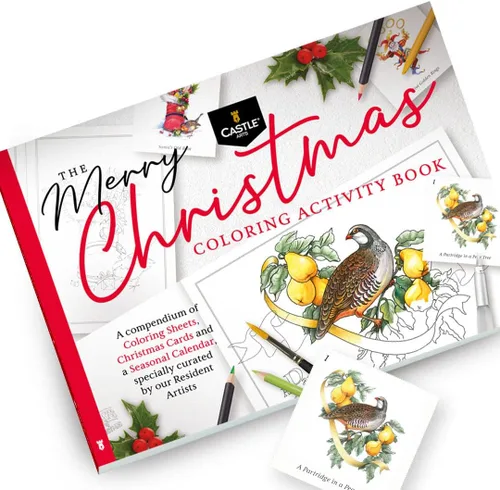 Castle Arts - Libro de colorear de Navidad | Compendio de tarjetas, calendario y escenas seleccionadas para levantar el espíritu | con guía de