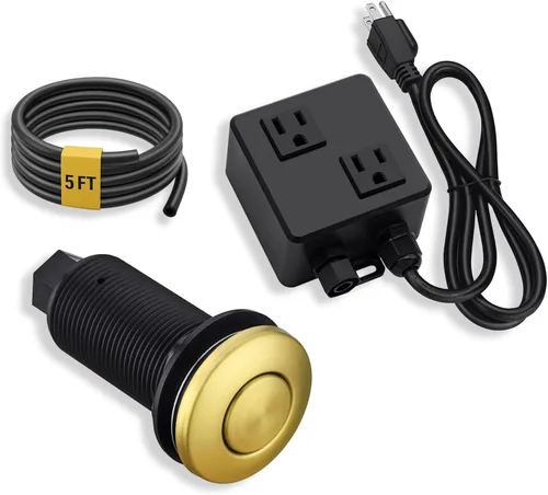Miniatura 17 de BESTILL Kit de interruptor de aire de eliminación de basura en la parte superior del fregadero con doble salida, listado UL, bronce aceitado de 3.6