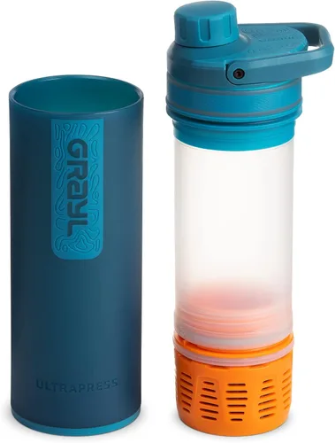 Miniatura 2 de GRAYL UltraPress - Purificador de agua y botella de filtro para senderismo, mochileros y viajes (azul bosque)