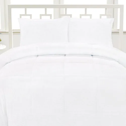 Miniatura 9 de Lujosa ropa de cama de microfibra cepillada con punto de caja suave y alternativa al plumón, matrimonial, color negro