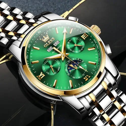 Miniatura 14 de OLEVS Relojes automáticos para hombre, esqueleto mecánico, de lujo, a la moda, reloj de pulsera luminoso impermeable