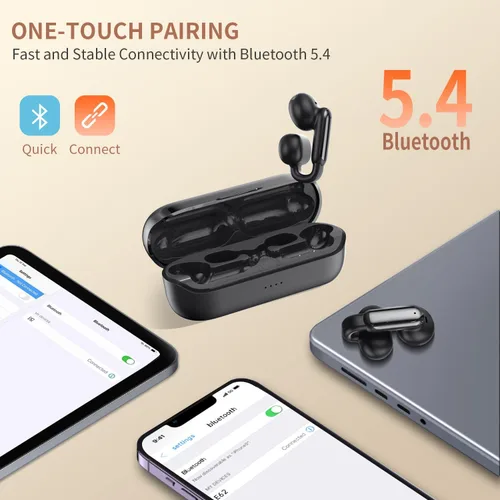 Miniatura 3 de Auriculares con clip, auriculares inalámbricos con clip de oreja abierto, Bluetooth 5.4, llamada de voz clara, auriculares deportivos con estuche