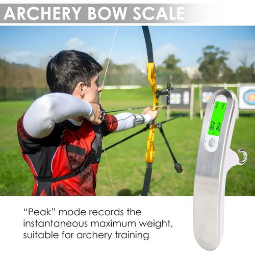 Miniatura 3 de Báscula digital de arco de 110 libras, escala de arco recurvo con arco de tiro con arco, báscula de caza, báscula de equipaje con pantalla LCD
