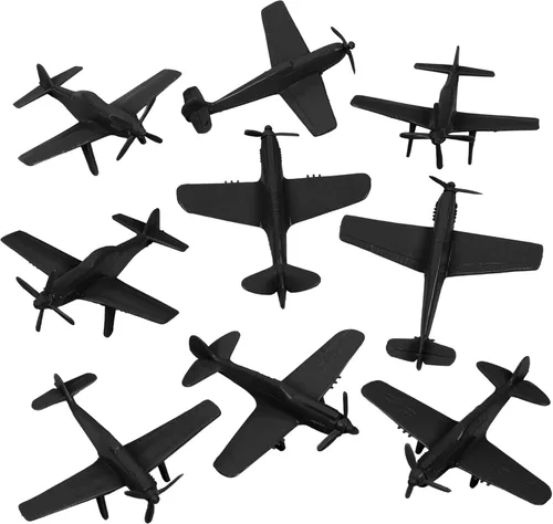 Miniatura 9 de TimMee Aviones de Caza Ases WW2 - Aviones de plástico azules de 9 piezas para soldados de ejército, fabricados en EE. UU