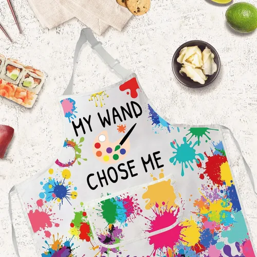 Miniatura 4 de Gzrlyf My Wand Chose Me - Delantal de artista de pintura para pintor amante, regalos para profesores de arte, regalo para estudiantes de arte
