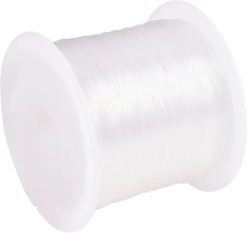 Miniatura 11 de Pandahall - 1 rollo de alambre transparente de hilo de nylon para pesca, color blanco.