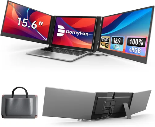 domyfan Extensor de pantalla para laptop de 15.6 pulgadas, triple monitor portátil con pantalla IPS FHD 1080P ultrafina para laptop de 13-17