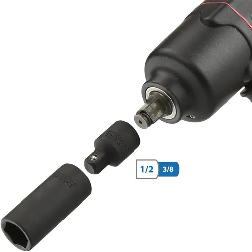 Miniatura 6 de NEIKO 30223A Juego de adaptadores de enchufe de impacto de 8 piezas, tamaño estándar SAE, acero Cr-V, kit de conversión de destornillador de impacto