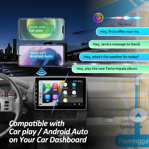 Miniatura 2 de COREHAN Estéreo de auto doble DIN – Estéreo de coche con pantalla táctil de 10 pulgadas con Bluetooth, cámara de respaldo, audio para automóvil