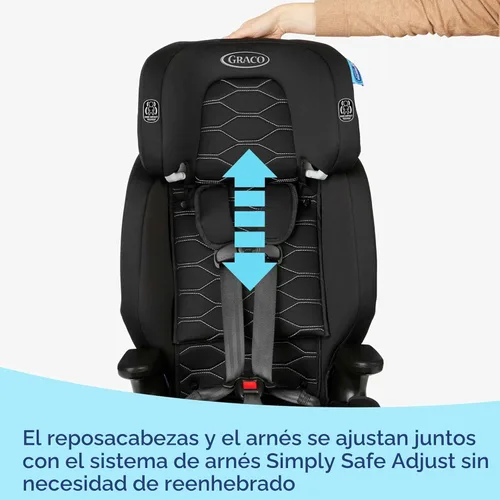 Miniatura 5 de Graco Nautilus 2.0 LX 3 en 1 Asiento de Auto Orientado Hacia Adelante, Elevador de Respaldo Alto, Asiento Elevador sin Respaldo con InRight y Latch