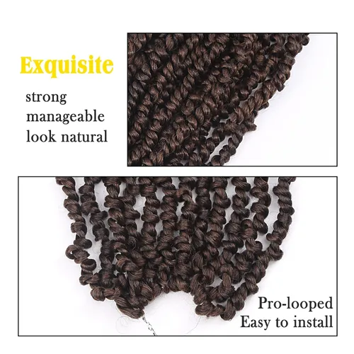 Miniatura 6 de Cabello Passion Twist – 8 pulgadas Passion Twist Crochet Hair para mujer, 8 paquetes de cabello rizado pretrenzado Passion Twists extensiones de T30.