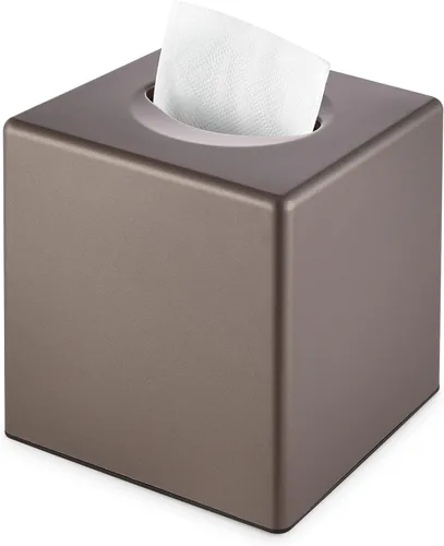 Y-in Hand Funda para caja de pañuelos, soporte cuadrado para caja de pañuelos faciales, accesorios de almacenamiento para tocador de baño, encimeras
