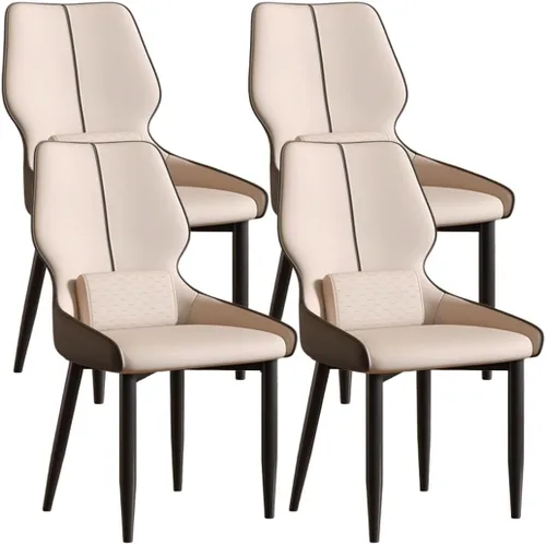Miniatura 10 de YVYKFZD Juego de sillas de comedor de cuero, sillas de comedor con patas de metal, sillas de cocina tapizadas, silla minimalista sin brazos