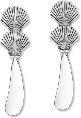 Miniatura 5 de UP ware Flamingo - Juego de esparcidores de mantequilla de aleación de zinc con asas decorativas para queso, crema y salsas, plateado, 5 pulgadas
