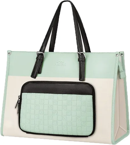 Miniatura 11 de MATEIN - Bolsa de mano para laptop de 17 pulgadas para mujer con compartimento para el almuerzo, maletín de trabajo convertible de piel sintética