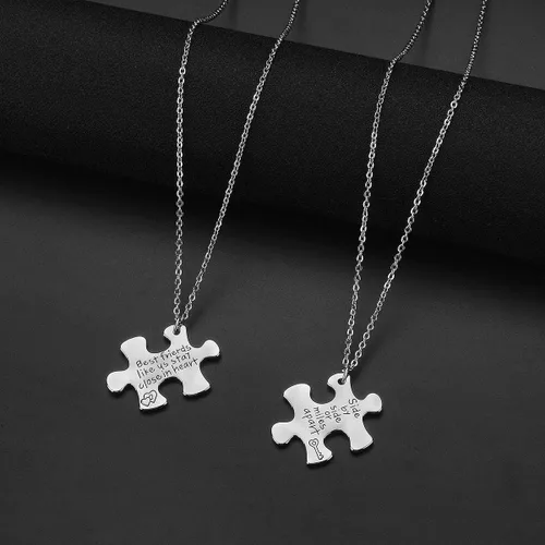 Miniatura 4 de Juego de 2 collares de mejores amigos para 2 Side by Side Or Miles Apart BFF Amistad Juego de collar a juego para mujeres y adolescentes, Metal