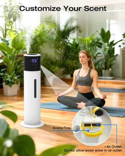 Miniatura 7 de Humidificador de 13L para habitación grande, tiempo de funcionamiento de 100 horas, 28 dB, silencioso, humidificadores de aire de niebla fría