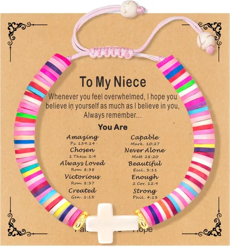 Miniatura 19 de Regalos navideños para niños, niñas adolescentes, mujeres, linda pulsera de cruz para niñas, regalos de Navidad cristianos para mujeres, ideas
