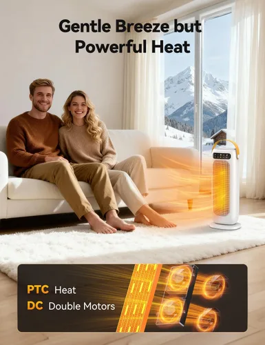 Miniatura 4 de Calentador de espacio, calentadores eléctricos de cerámica PTC de 1500 W para uso en interiores con control remoto, calentador de habitación de 4