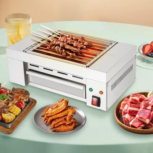 Miniatura 2 de Parrilla eléctrica para barbacoa, parrilla eléctrica profesional de 1500 W, parrilla de mesa de campamento, parrilla de acero inoxidable para uso