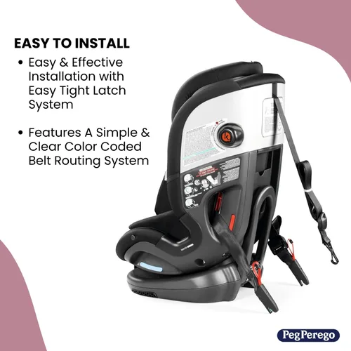 Miniatura 5 de Peg Perego Primo Viaggio - Asiento convertible todo en uno para automóvil, recién nacido hasta más de 10 años, 5-120 libras, altura ajustable