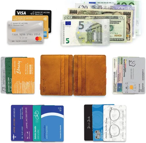 Miniatura 5 de Jaimie Jacobs - Flap Boy Slim - Cartera mágica de solapa para hombre con bolsillo frontal RFID, cartera delgada de piel genuina
