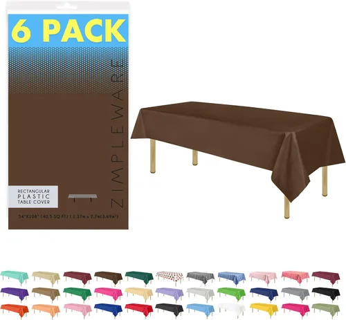 Miniatura 47 de Zimpleware - Mantel redondo de plástico para fiestas de 213 cm (84 pulgadas) de diámetro (paquete de 1, 6 y 12 unidades)