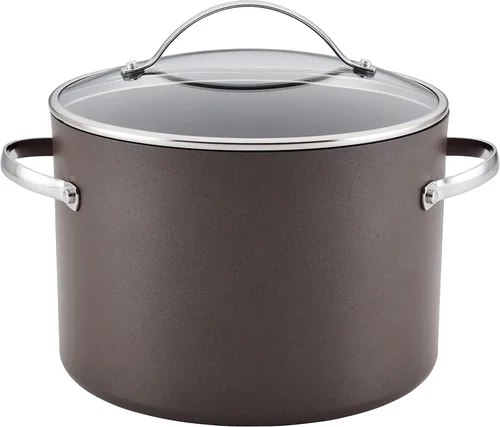 Miniatura 12 de Ayesha Curry Kitchenware - Juego de ollas y sartenes antiadherentes anodizados profesionales, 10 piezas, color carbón