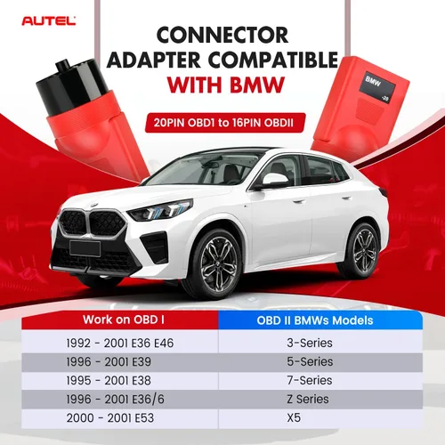 Miniatura 3 de Autel Adaptador de Diagnóstico Original BMW de 20 Pines, Conector Macho OBD1 de 20 Pines a Hembra OBD2 de 16 Pines para BMW de 20 Pines, Funciona