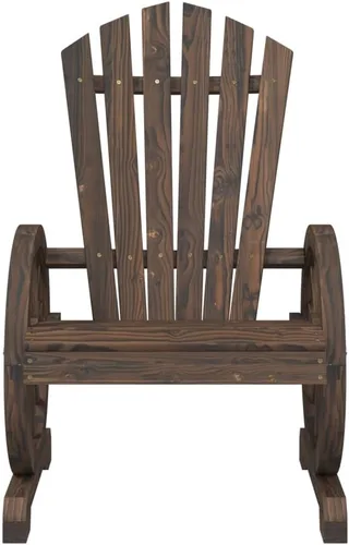 Miniatura 5 de Garden Adirondack Chair, Burnt Solid Fir Wood, Weather-Resistant Outdoor Patio Furniture, Ergonomic Design for Deck, Balcony, Lawn