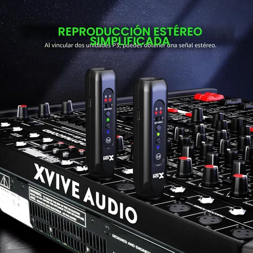 Miniatura 4 de Xvive P3 Receptor Bluetooth XLR Inalámbrico, Adaptador Bluetooth para Altavoces, Mezclador de Audio, Sistemas de Sonido, Sistemas de DJ, Recargable