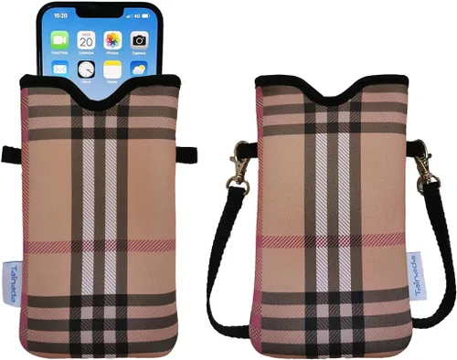 Tainada Funda de neopreno para teléfono para hombres y mujeres, con correa cruzada/cordón para el cuello para iPhone 17/16/15 Pro Max, Air, 16e,