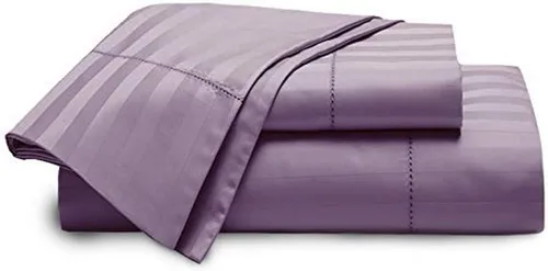 Miniatura 14 de Blue Ridge Home Fashions Juego de sábanas de algodón transpirable de 1000 hilos, tamaño California King, paja-4 piezas a rayas Paja-4pc-rayas
