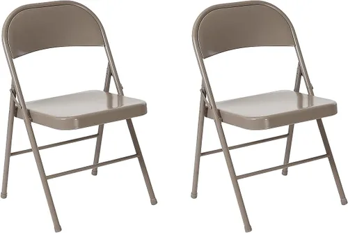Miniatura 19 de Flash Furniture Paquete de 4 sillas plegables de metal gris con doble refuerzo de la serie HERCULES